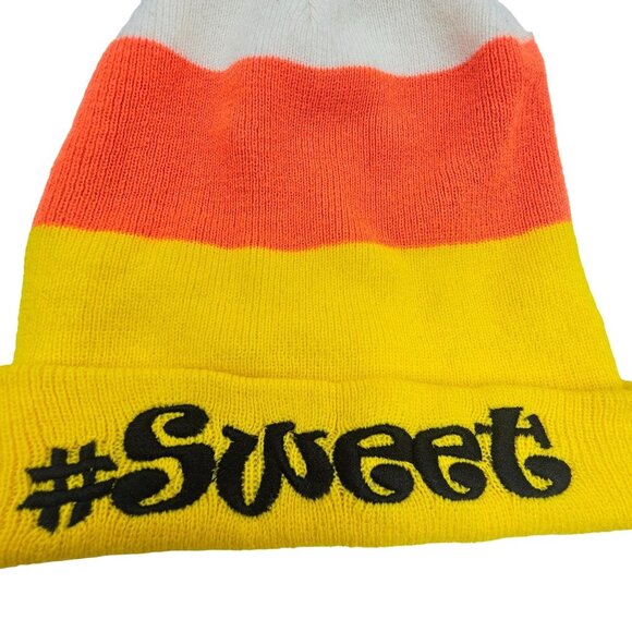 Beanie Hat Bundle SWEET FRESH Striped Knit Pom Funny Fun Winter Teen Girls Women - Picture 3 of 6